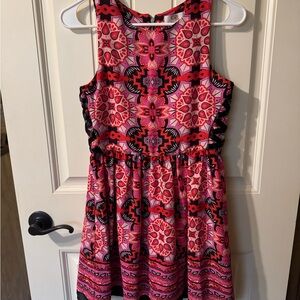 GB Girls Pink and Black Patterned Dress